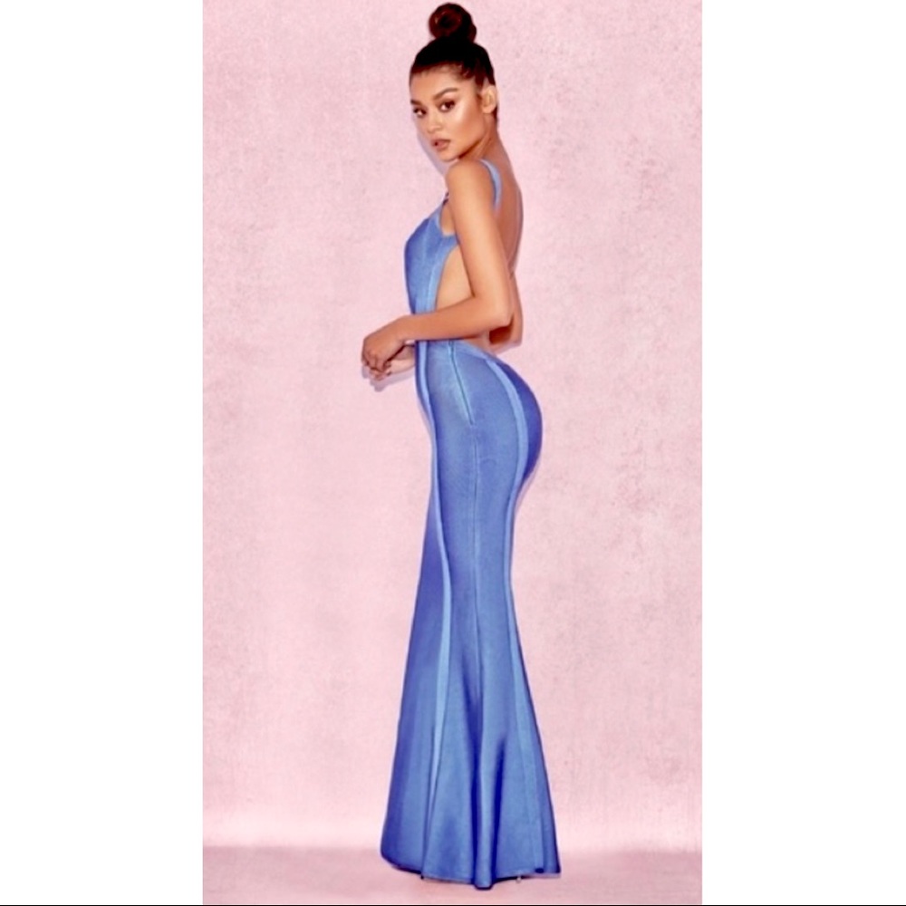 COPY - House of CB ‘Ophelia' Cornflower Blue Backless Maxi Bandage Dress - size…